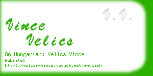 vince velics business card